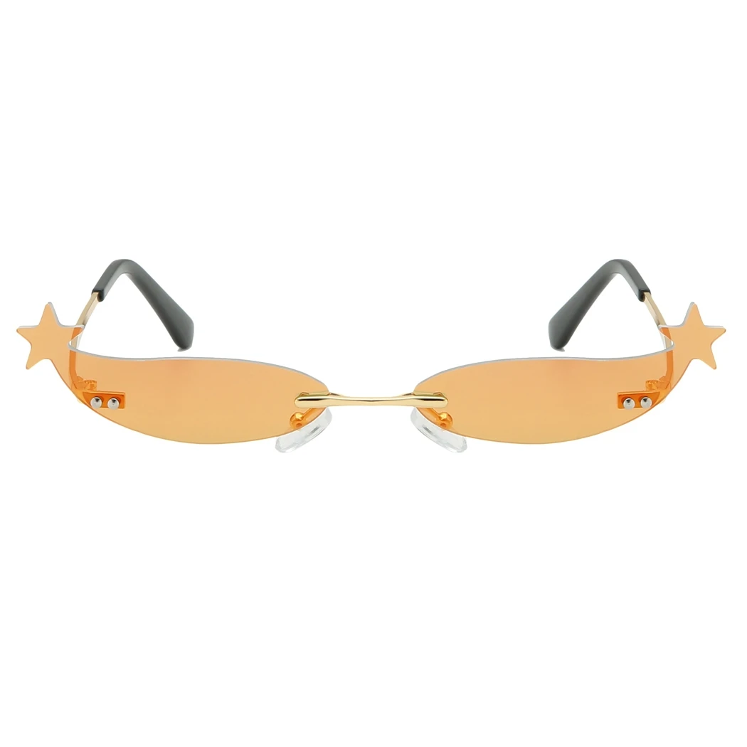 Солнцезащитные очки кошачий глаз без оправы брендовые дизайнерские маленькие