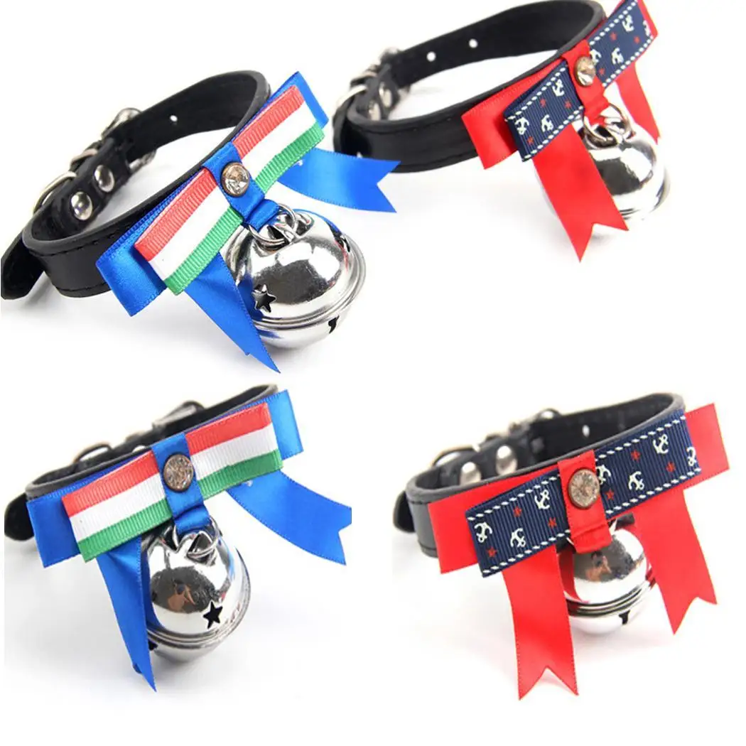 Галстук бабочка стиль ленты бант ошейник для питомца с колокольчиком