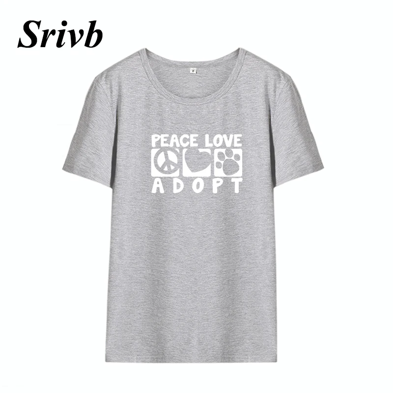 Женская хлопковая Футболка с круглым вырезом Srivb Peace Love черно белая футболка