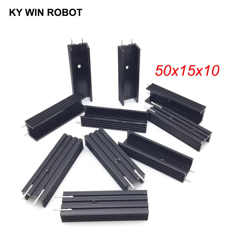 10pcs Free Shipping Aluminium TO-220 Heatsink TO 220 Heat Sink Transistor Radiator TO220 Cooler Cooling 15*10*50MM With 2Pin | Электронные