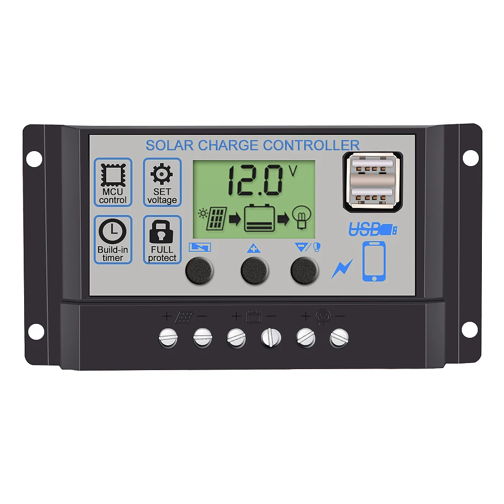 SHGO HOT Black 18V20W солнечные панели + 12В/24В Солнечный контроллер с интерфейсом