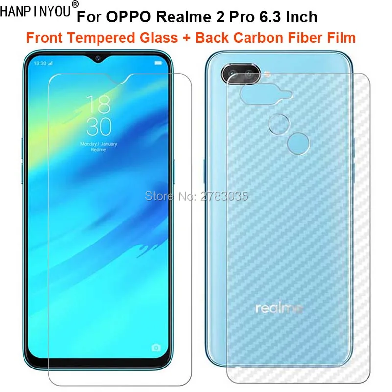 

Для OPPO Realme 2 Pro 2pro 6,3 "2 шт. = мягкая задняя пленка из углеродного волокна + ультратонкое закаленное стекло премиум-класса для переднего экрана
