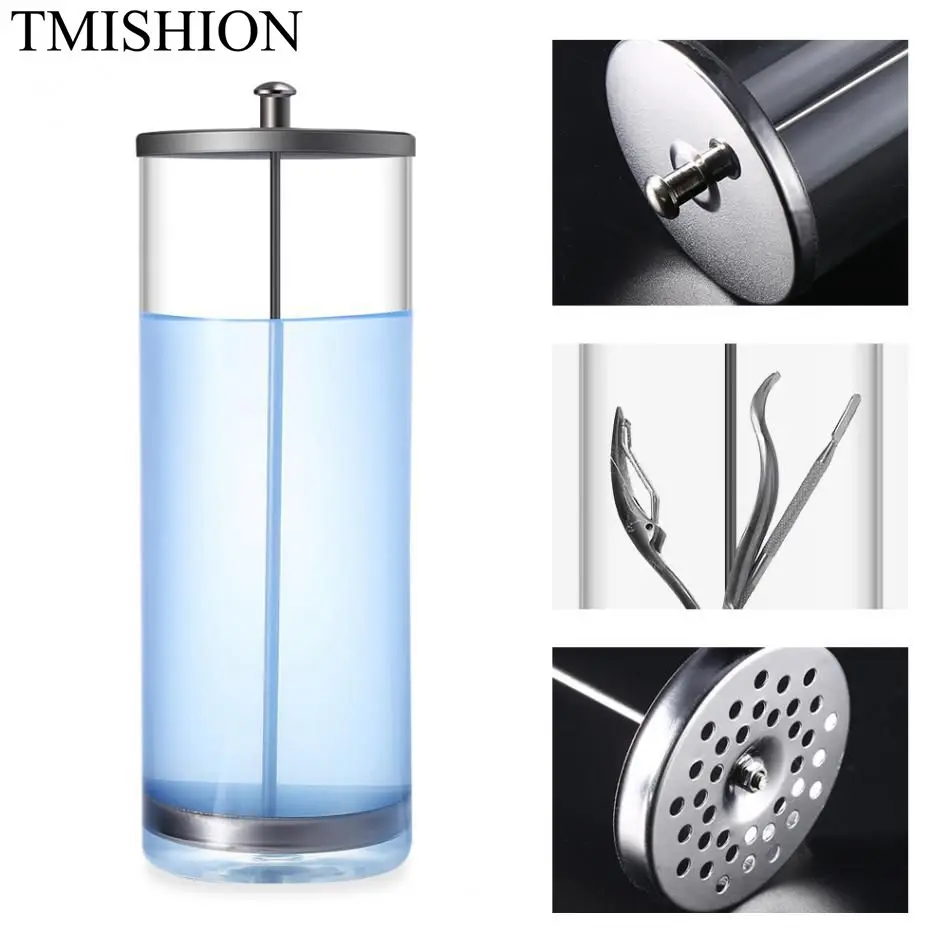 Стеклянная баночка TMISHION для дезинфекции ногтей стерилизатор контейнер 9 дюймов