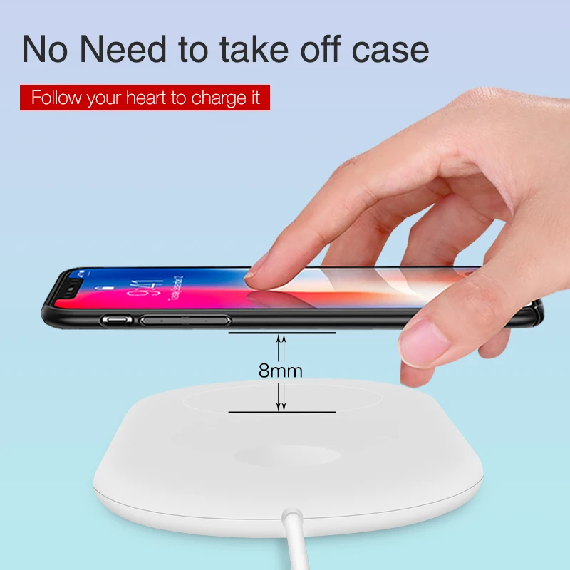 KISSCASE Qi Беспроводное зарядное устройство 10 Вт для iPhone 7 8 Plus XR XS MAX Быстрая зарядка