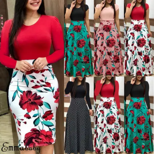 Большие размеры женские длинные рукава Цветочные Boho вечерние облегающие Мини