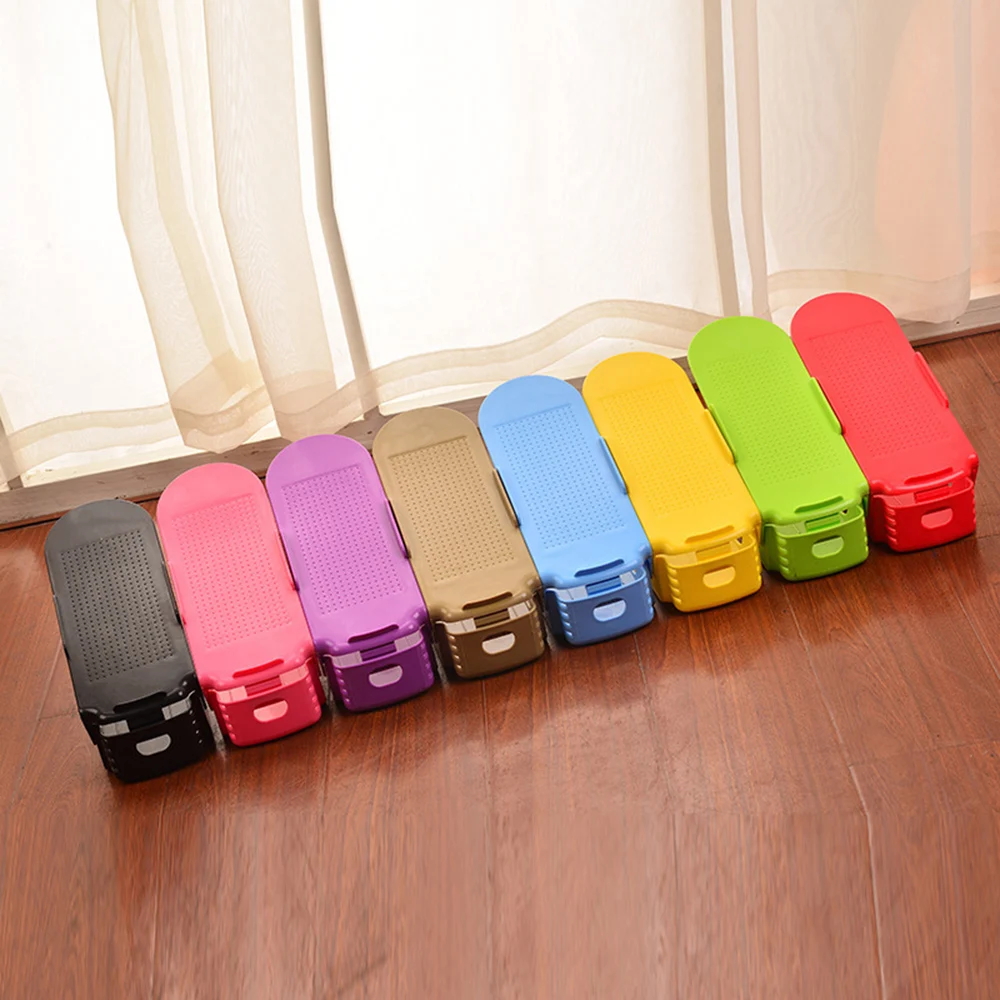 

6 Packs Shoe Slots Organizer Storage Rack Space Saver Adjustable Stacker Holder Random Color New