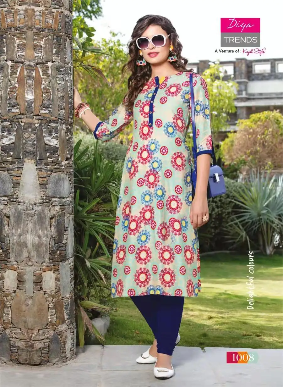 Индийская традиционная Курти 3 четверти рукав Хлопок Курта Болливуд