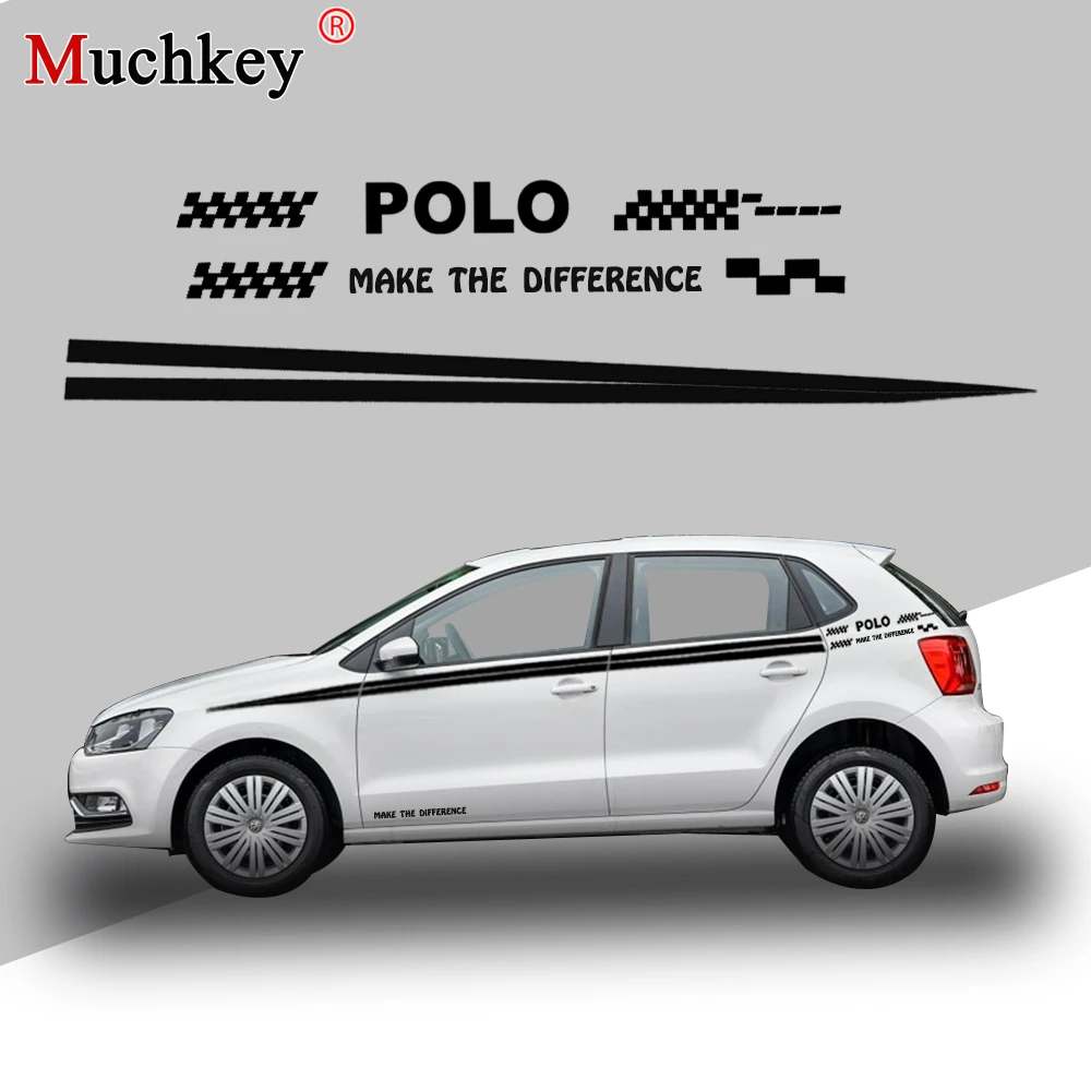 Наклейка на боковой кузов автомобиля Volkswagen VW POLO для хэтчбека седана внедорожника