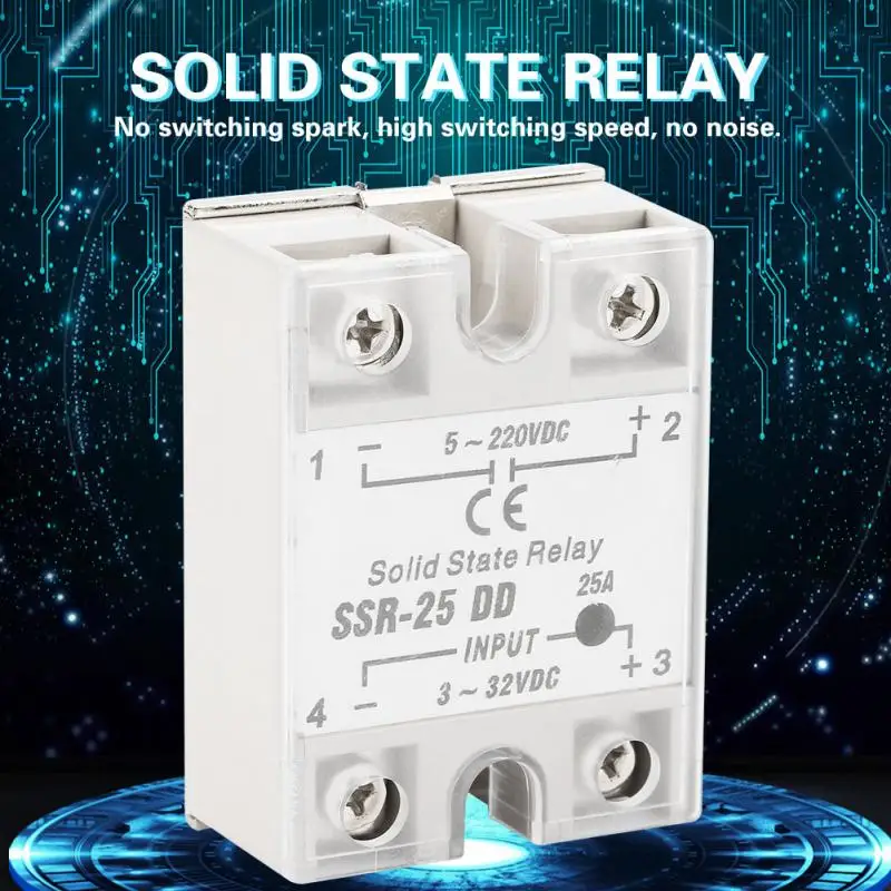 Твердотельные реле SSR 25 DD 25A 5 220VDC твердотельные для процесса промышленной
