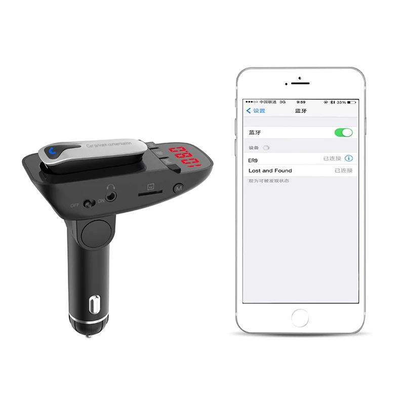 ER9 Беспроводной MP3 Bluetooth 4 2 адаптер fm передатчик гарнитура наушники вкладыши