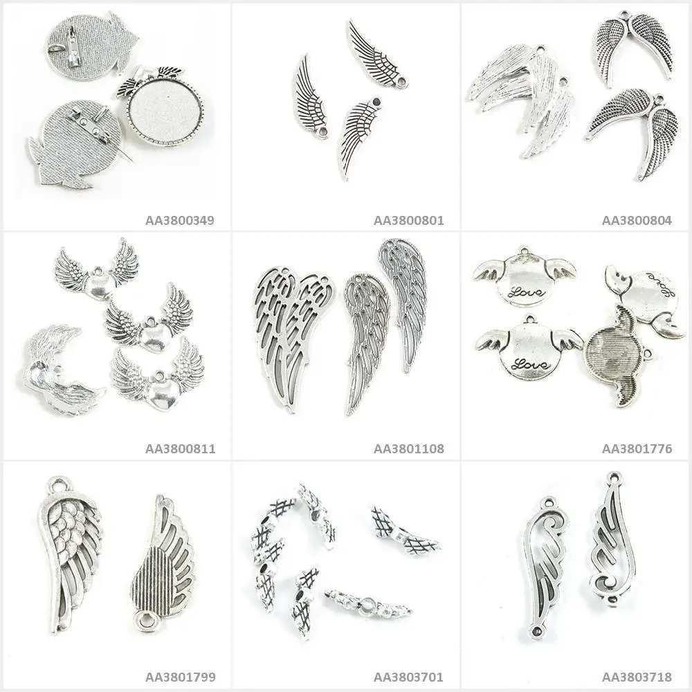 Античные серебряные тона ювелирных изделий подвески с крыльями ангела свободные