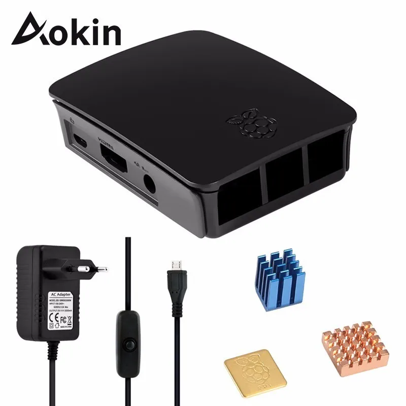 Aokin для Raspberry Pi 3 B + чехол ABS защитный Чехол коробка с теплоотводом +/3/ +|Аксессуары