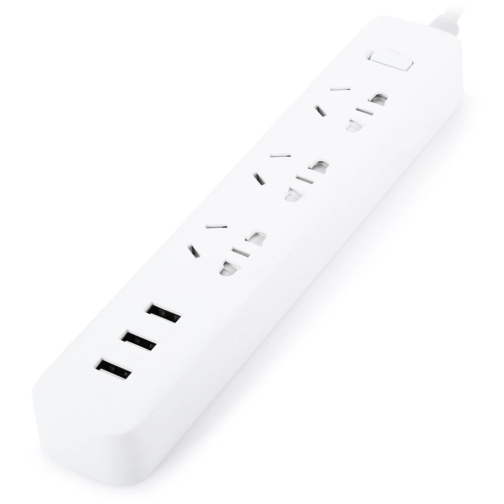 Умная розетка Xiaomi оригинальная белая/черная 3 портовая USB 2 А быстрая зарядка со