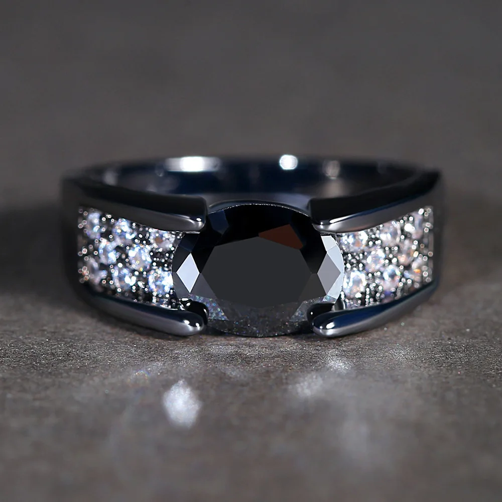 Мужское кольцо с никелевым покрытием старинное Ювелирное Украшение черной