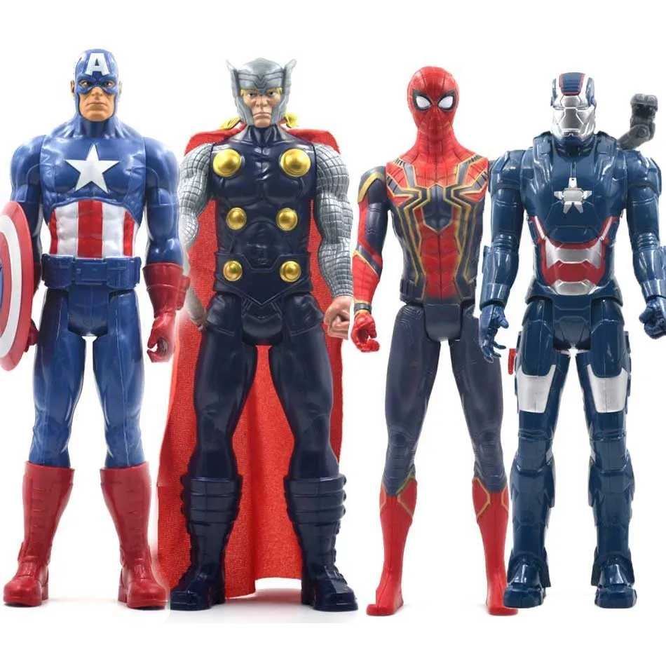 Игрушки Marvel мстители 30 см экшн фигурки танос халкбастер Человек паук Железный