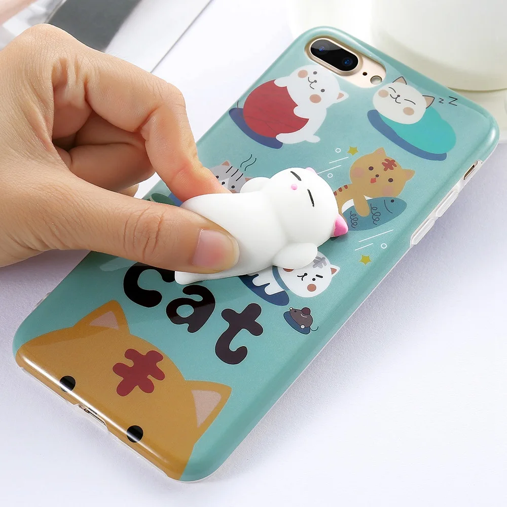 Чехол KISSCASE с объемным рисунком кота для iPhone 8 7 6s 6 Plus 5S 5 забавная кукла снятие