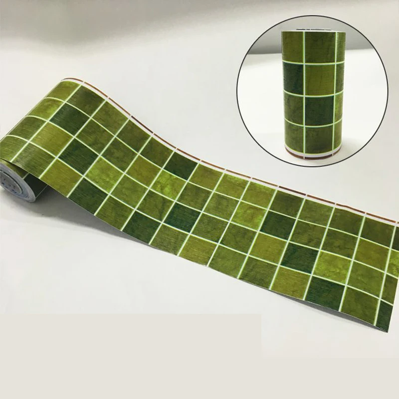Классические обои с зеленой сеткой водостойкие наклейки на талию для ванной