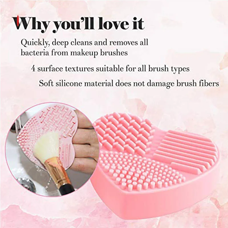 Rakado 1PC Heart Shape Cleaning Brush Silicone Egg Makeup Washing Brushes Drying Racks Scrubber Tool Cleaner Beauty Make Up | Красота и