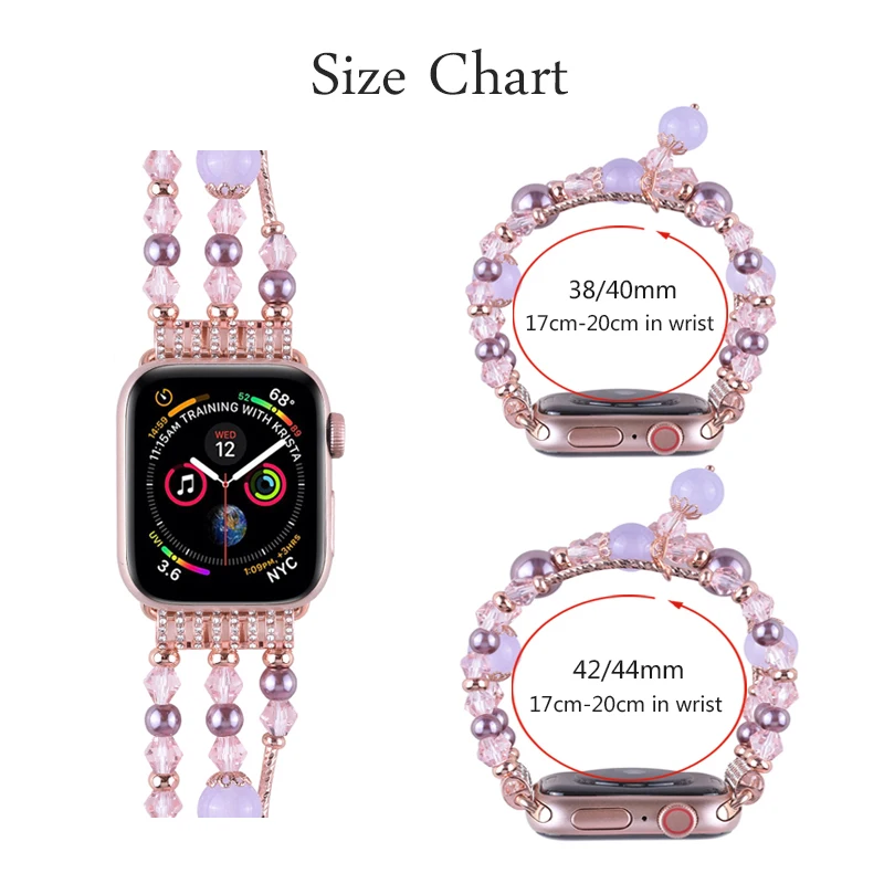 Ювелирный бриллиантовый браслет со стразами для Apple watch 5 4 3 2 1 38 мм 42 мм 40 мм 44 мм браслет с жемчугом и кристаллами ремешок для iwatch 4/5