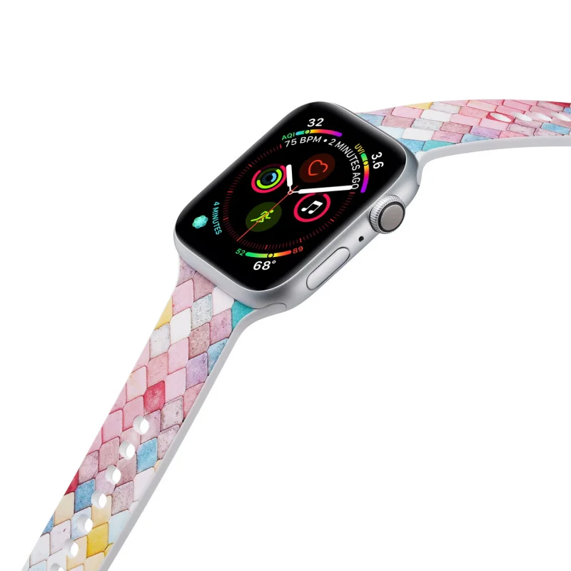 Ремешок силиконовый спортивный для Apple Watch 5 4 3 2 1 мягкий мультяшный браслет с
