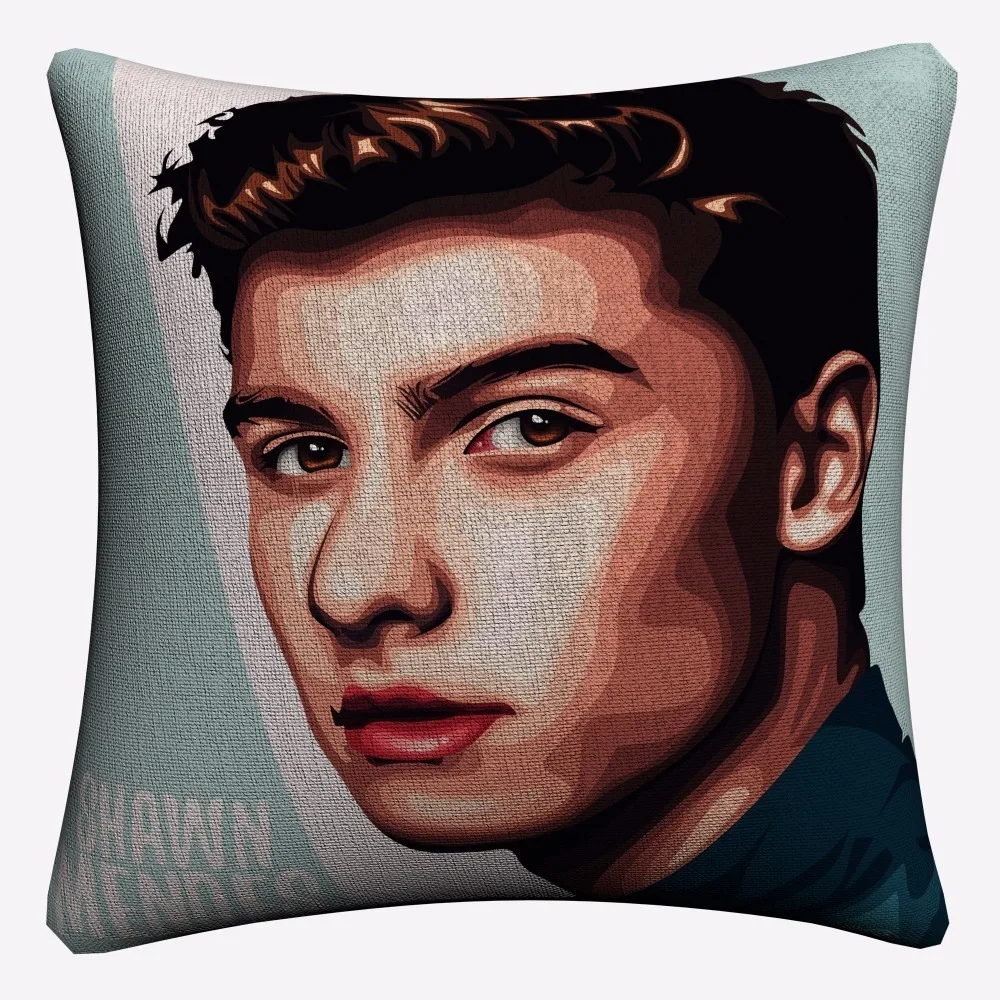 Декоративная подушка Shawn Mendes из хлопка и льна 45x45 см|Наволочки| |