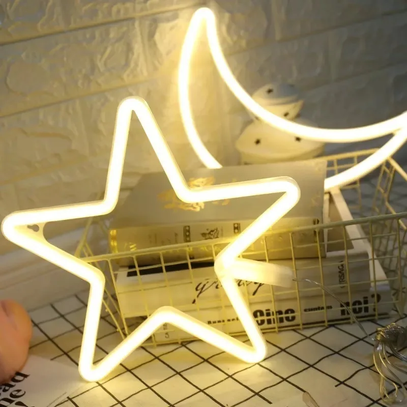 YHINT LED неоновые ночные светильники декоративные Фламинго кактус сердце Облака