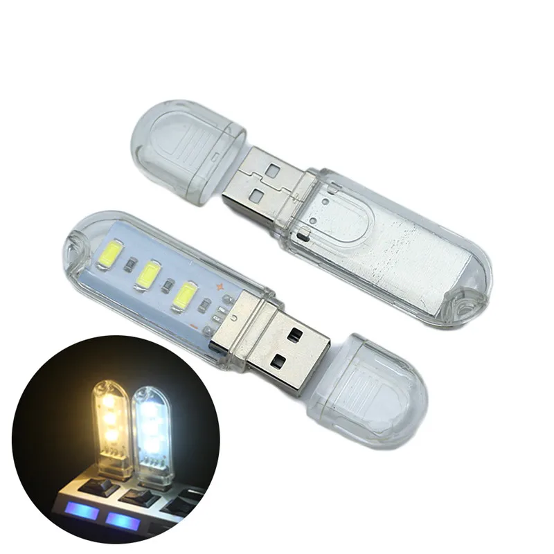 CLAITE 2 шт. мини 3 светодиода ночник 120 люмен USB перезаряжаемый портативный