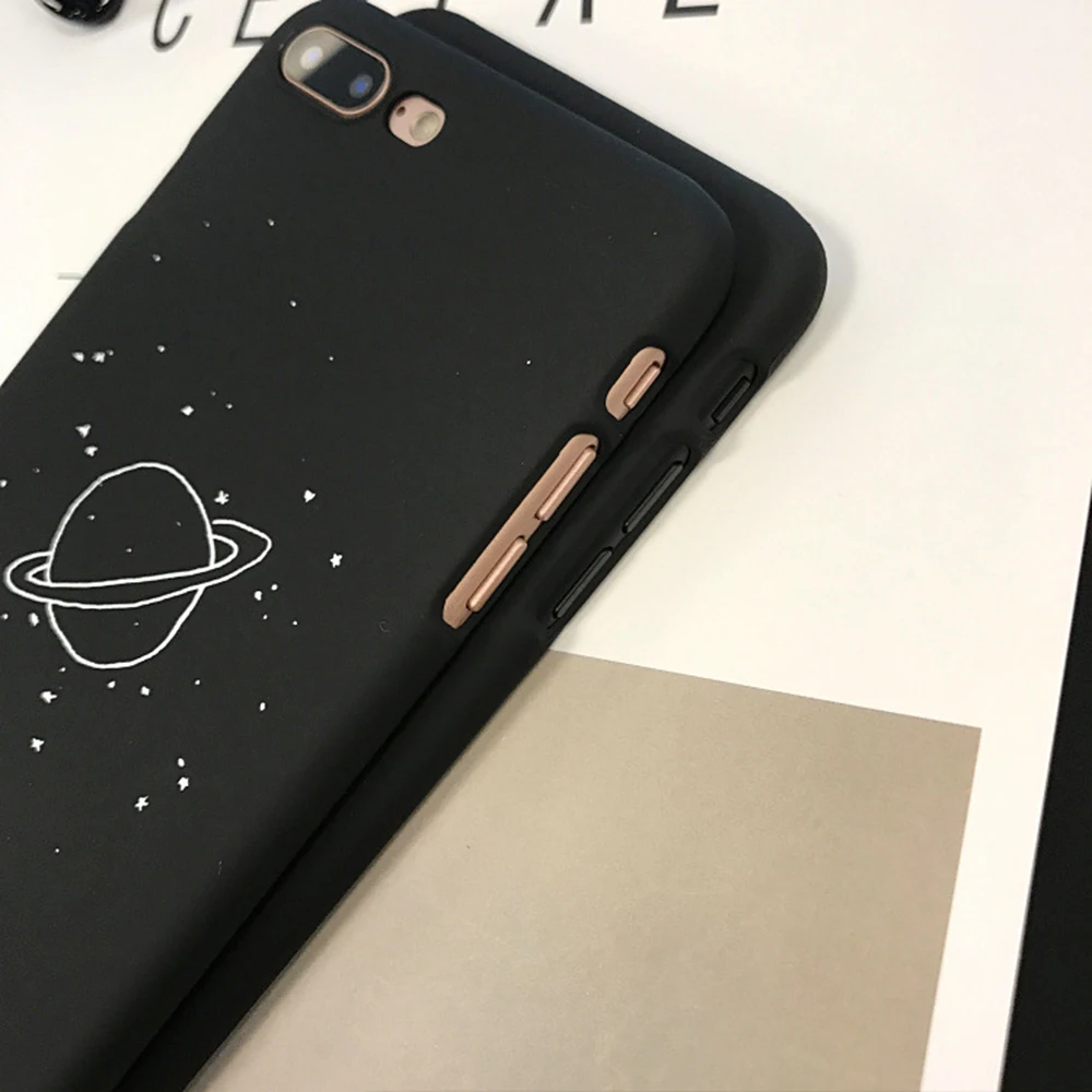 Создать простой для iPhone 7 8 Plus чехол Phane Shell Матовый планета бутылка черный