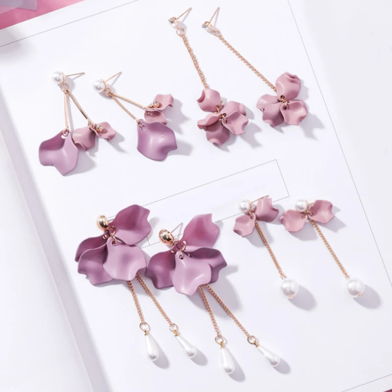 Корейские милые серьги капельки с искусственным жемчугом и кисточками