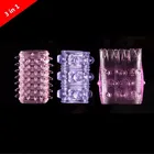Многоразовый силиконовое кольцо для пениса 3 в 1, регулируемый с презервативом задержка, прочный фаллоимитатор, Кольца для пениса, интимные игрушки для мужчин