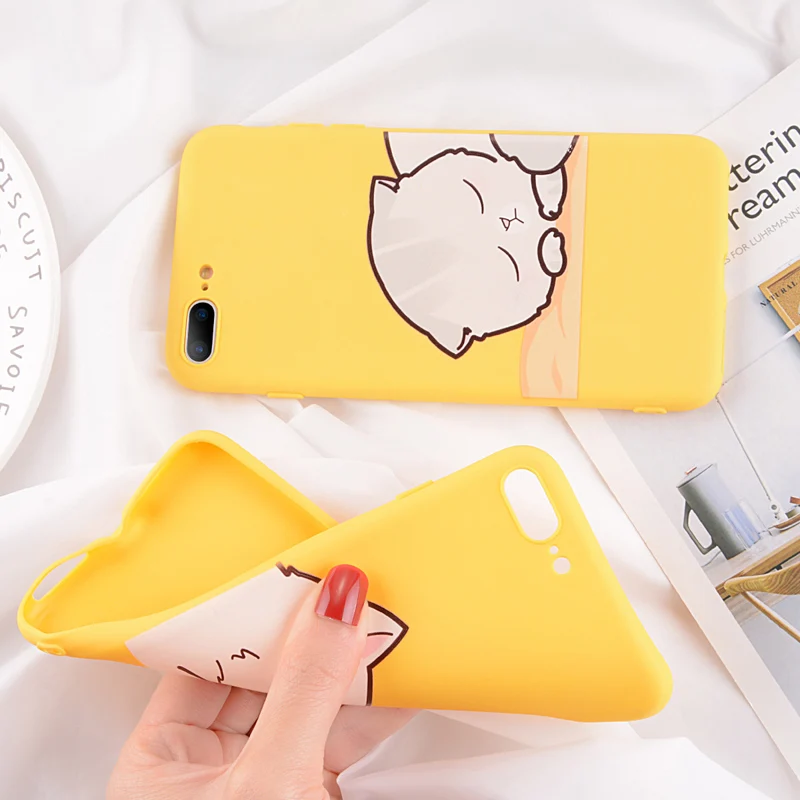 Чехол Moskado для iPhone 6 S 7 8 Plus X XR XS Max чехол с изображением милого кота собаки желтого