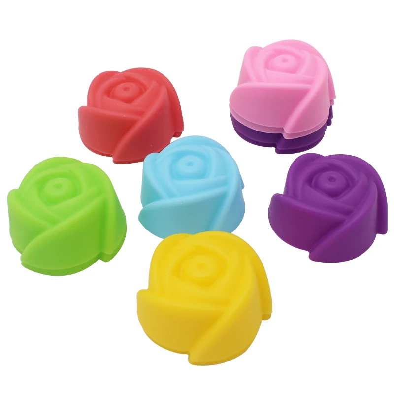 6 шт. силиконовые формы форма сердца или розы кекс силиконовый для торта мыла