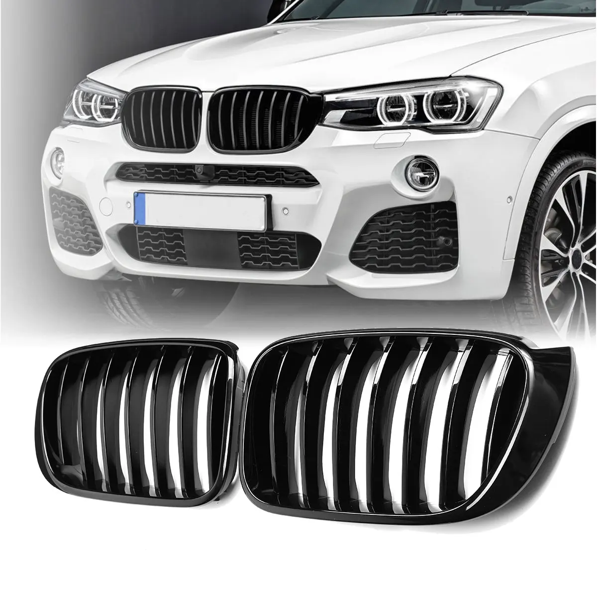 Матовый блесек для губ черный передний бампер решетка радиатора BMW X3 F25 X4 F26 2014 2015