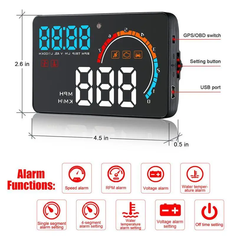 D2500 Hud Автомобильный дисплей OBD2 GPS автомобильный Стайлинг лобовое стекло проектор