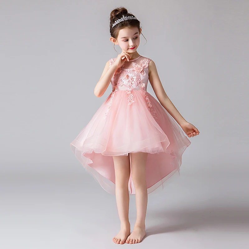 evening party fishtail dress age for 4-14 yrs little girl white lace flower girls dresses 2019 graduation gown kids frock | Детская