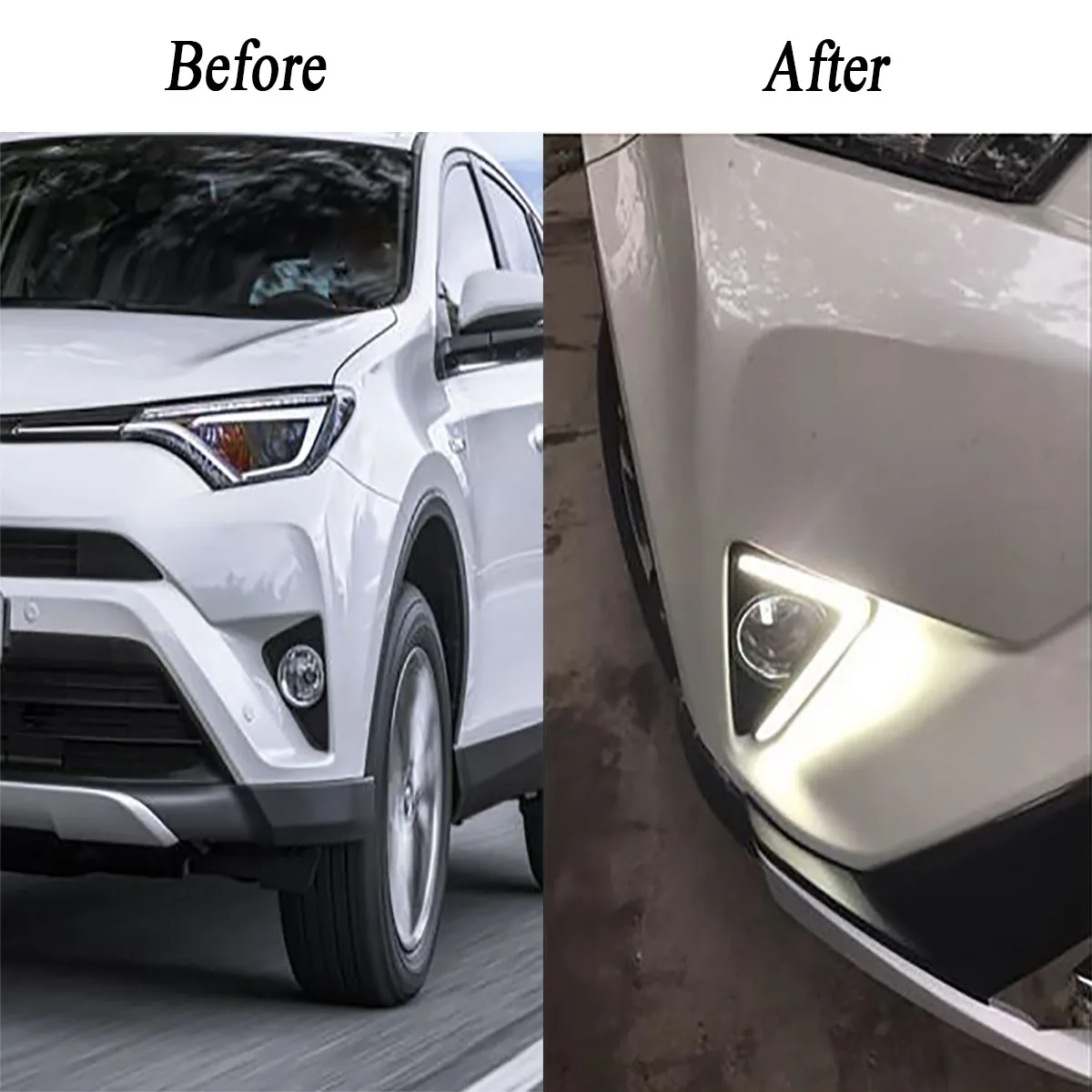 СВЕТОДИОДНЫЙ DRL для Toyota RAV4 дневного света Желтый поворотный сигнал Водонепроницаемый ABS 12 в автомобильный противотуманный фонарь отверстие Стайлинг мигание