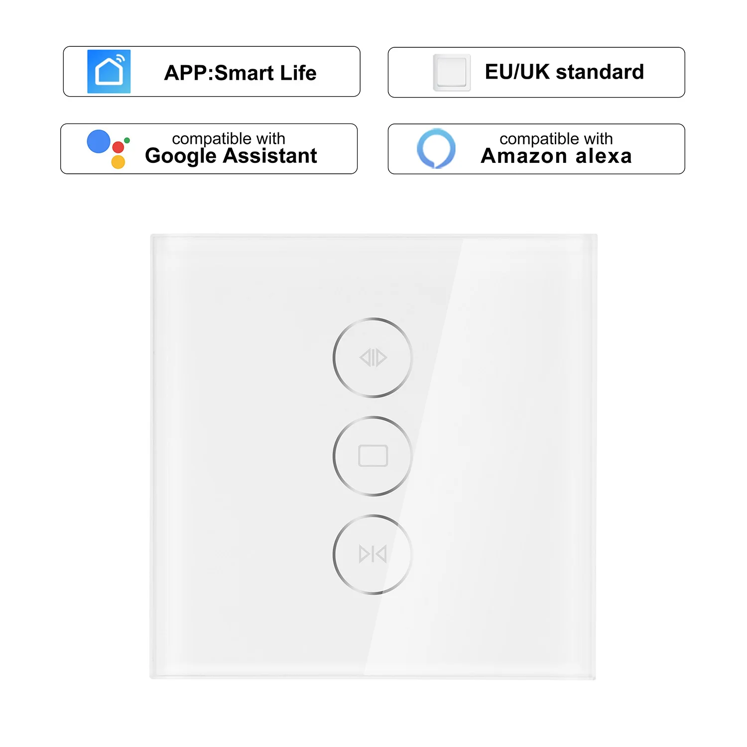 Wi-Fi занавес переключатель Великобритания/ЕС стеклянная панель умное мобильное