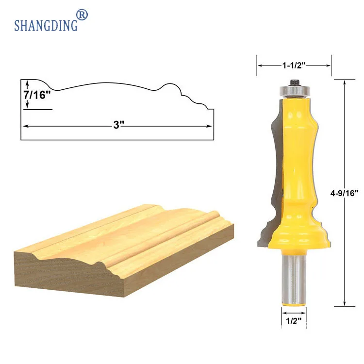 

High Archives Carpentry Milling Cutter Handrail Knife Line Knife 12.7mm Hilt Skirting Knife Gong Milling Cutter Carving Knife