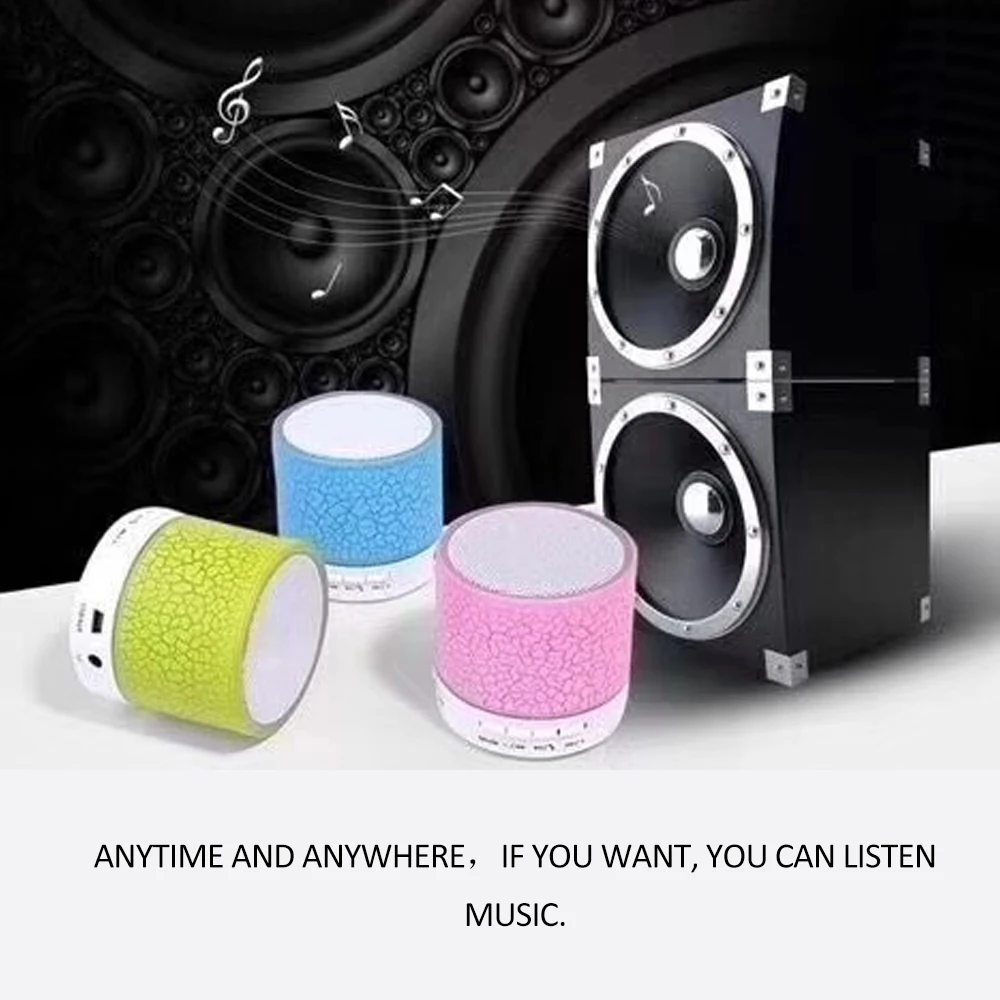 Портативные красочные мини Bt колонки беспроводные Hands Free LED спикер TF USB FM звук
