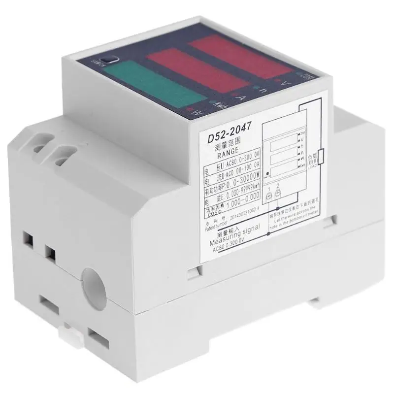 AC 80 300 В 0 100A din рейка Цифровой мультиметр напряжение тока счетчик