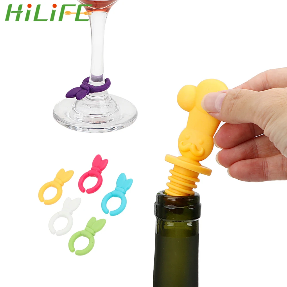 HILIFE 7 шт./компл. силиконовый маркер для напитков этикетка стекла барных