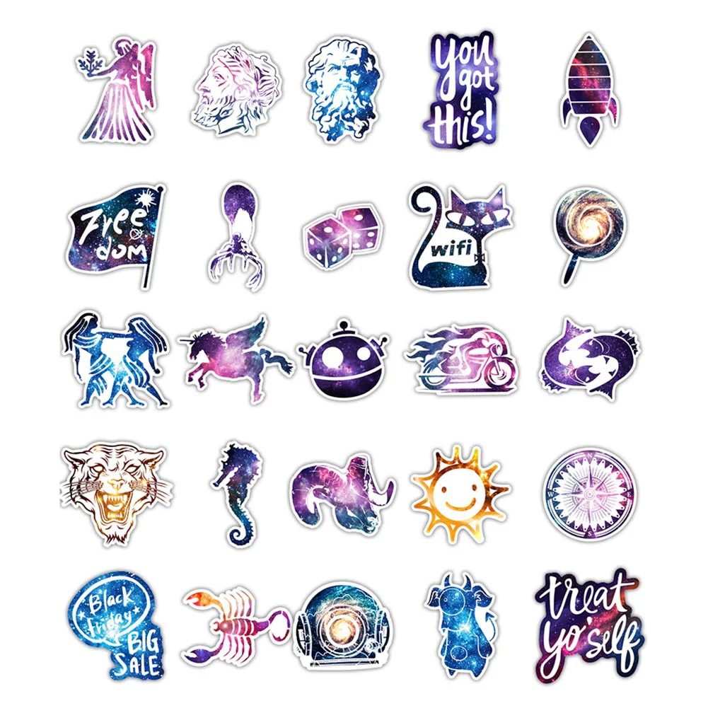 100 шт. водонепроницаемые Стикеры для скейтборда с изображением звездного