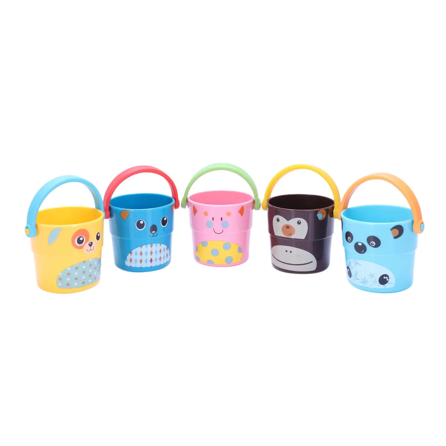 Toddler Bathtime Set Of 5 Zoo Stack And Pour Buckets For Children | Игрушки и хобби