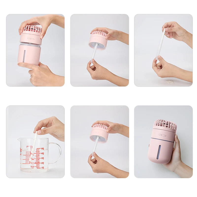 Mini Usb Handheld Humidifier Mist Water Spray Air Conditioning Moisturizing Fan Portable Face Misting Fa | Бытовая техника