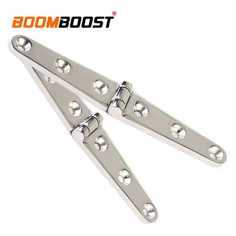 

2 PCS/set 6 Inch Six Hole Strap Hinge Hinges Replacement Stainless Steel For Boat Marine Yacht