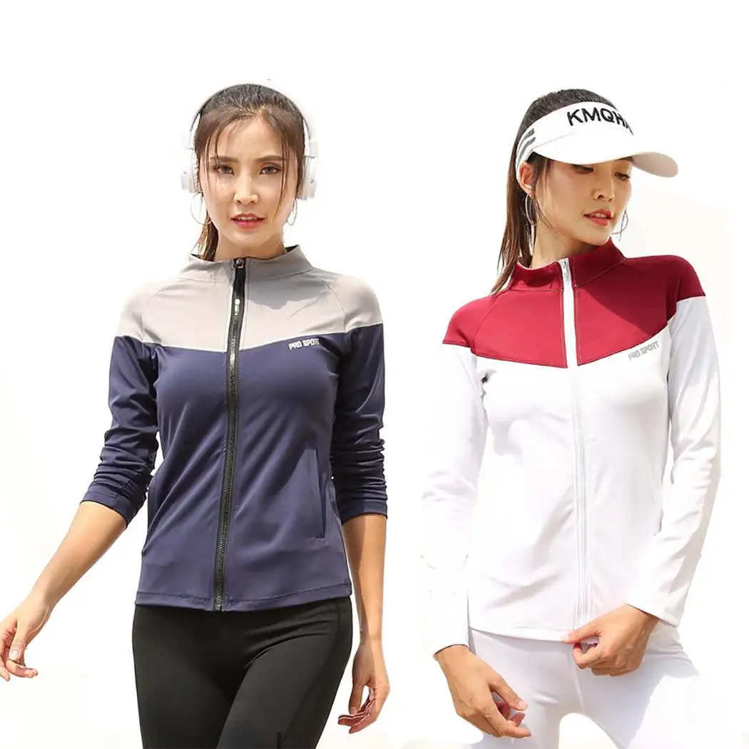 Женская Повседневная куртка с воротником-стойкой синяя или белая спортивная