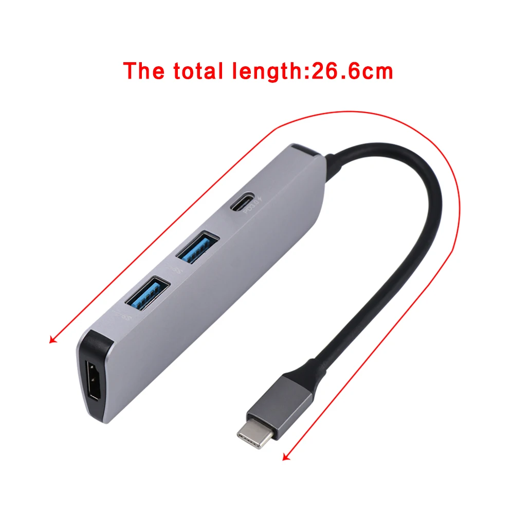 4 в 1 type C концентратор 4K HDMI выход 2 USB 3,0 порт USB-C конвертер многопортовый адаптер для Mac Book Pro Chromebook