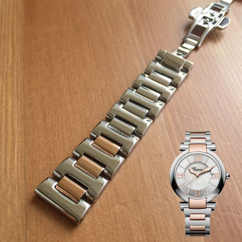 18 мм сталь половина розовое золото часы ремешок браслет для Chopard IMPERIALE 36 388532 3003 6004