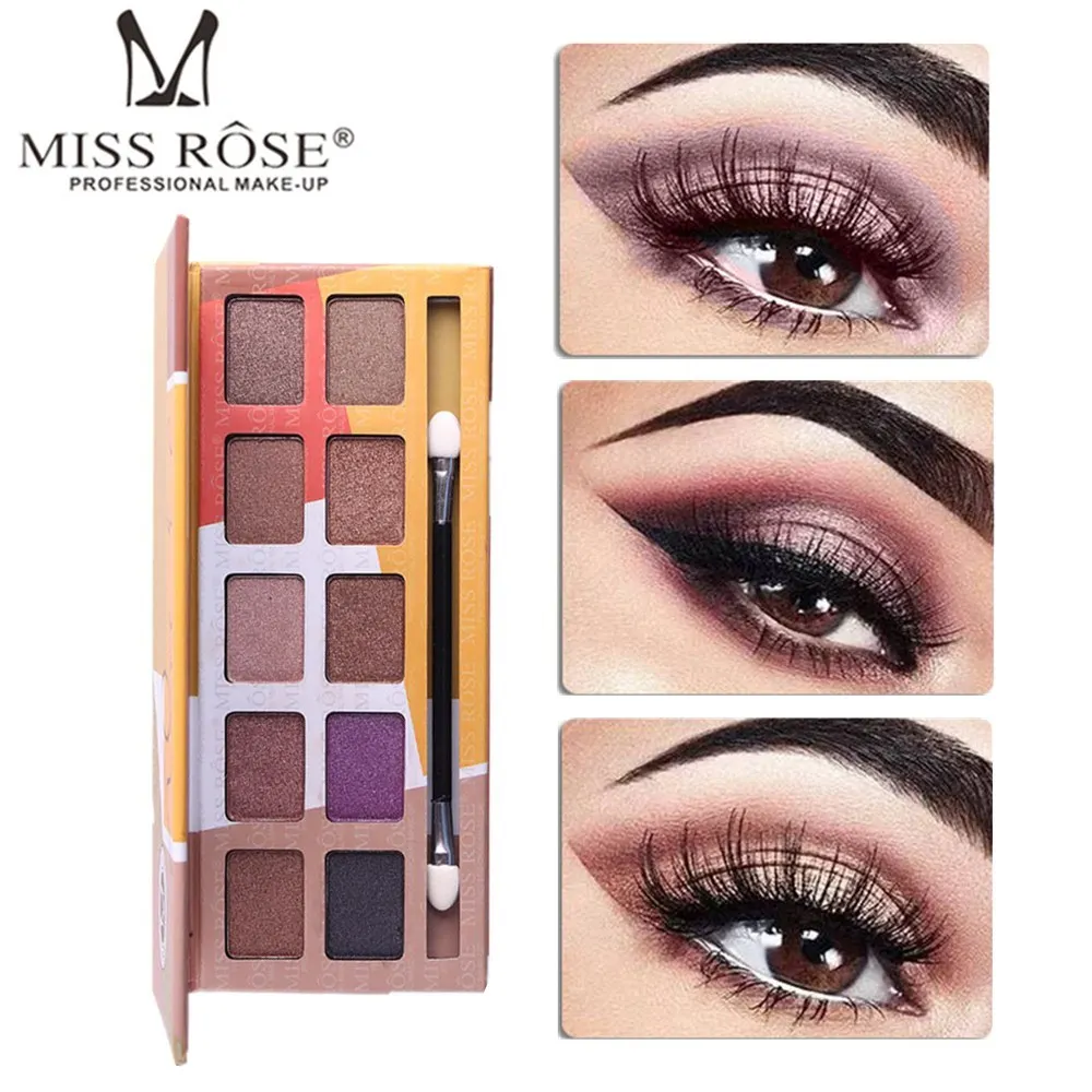 MISS ROSE 10 видов цветов Палитра теней для век макияжа водостойкая блестящая