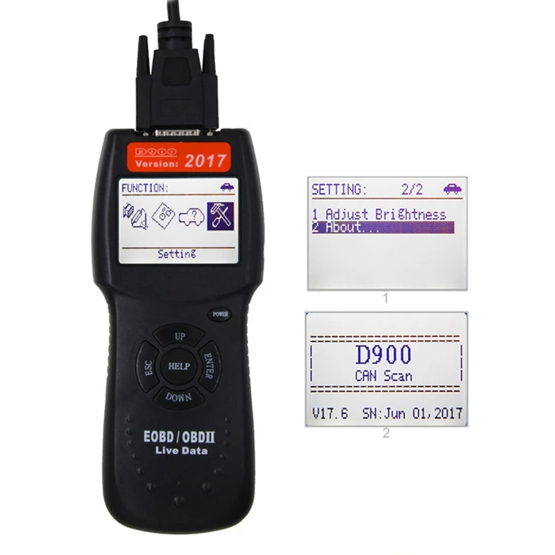 V2017.6 D900 Canbus Obd2 Eobd сканер прямой считыватель кодов неисправностей диагностический